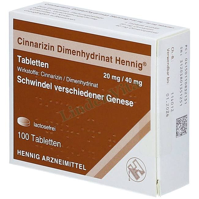 Циннаризин / Cinnarizin - Циннаризин + Дименгидринат — упаковка препарата