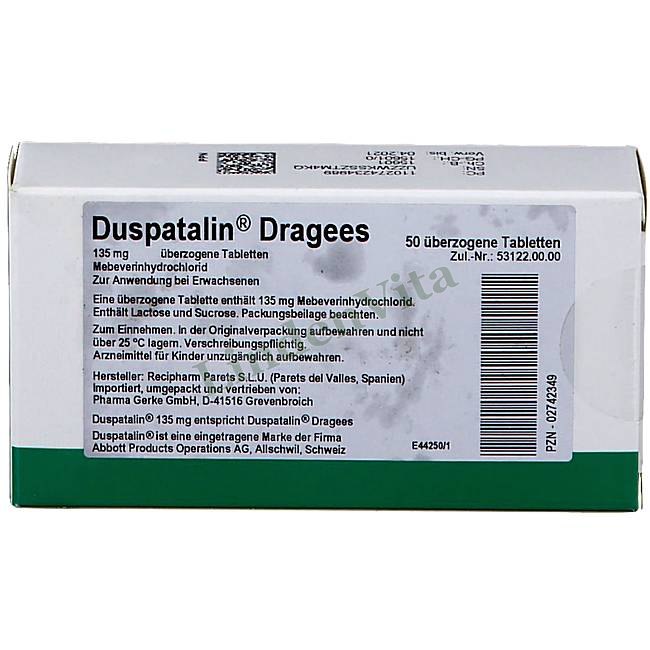 Дуспаталін / Duspatalin - Мебеверин — упаковка препарату