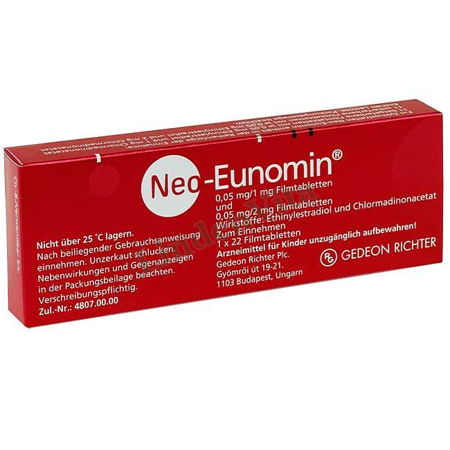 Нео Еуномін / Neo Eunomin - Хлормадинон + Етинілестрадіол — упаковка препарату