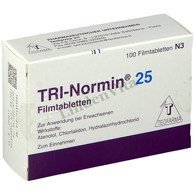 Три Нормин / Tri Normin - Атенолол Хлорталидон Гидралазин — упаковка препарата