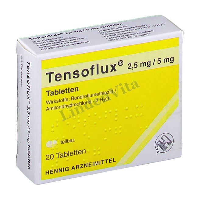 Тенсофлюкс / Tensoflux - Бендрофлуметіазид + Амілорид — упаковка препарату