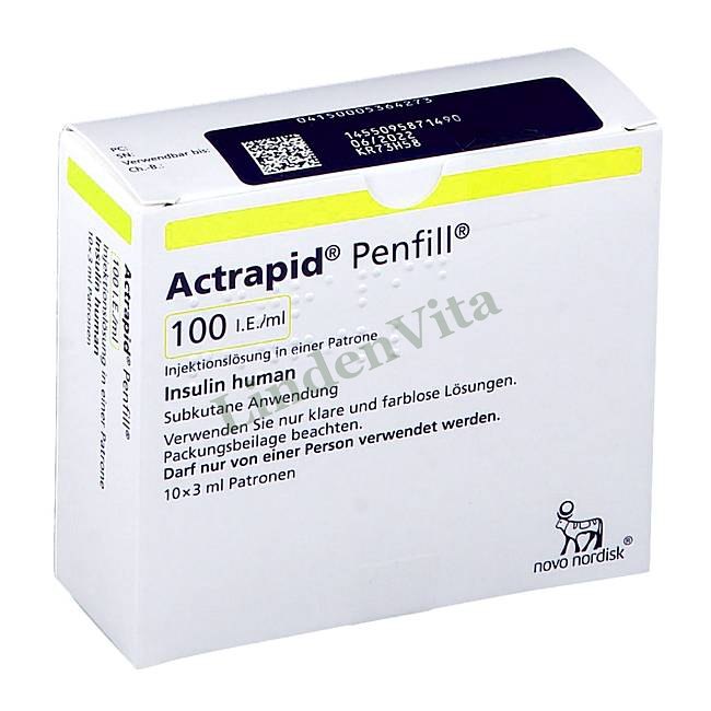 Актрапид / Actrapid - Инсулин (человеческий) — упаковка препарата