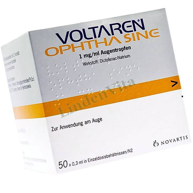 Вольтарен / Voltaren - Диклофенак / Очі та вуха — упаковка препарату