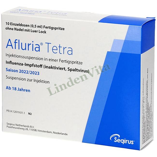 Афлуриа Тетра / Afluria Tetra - Гриппа вирус инактивированный антиген — упаковка препарата