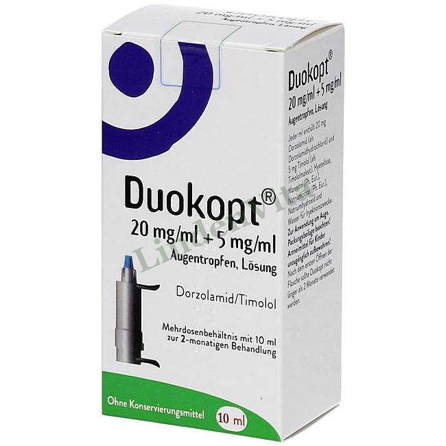 Дуокопт / Duokopt - Тимолол + Дорзоламид — упаковка препарата