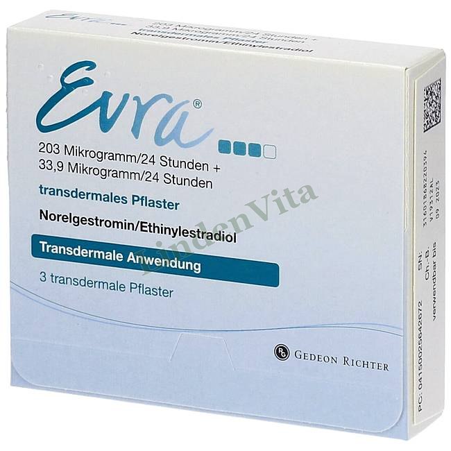 Евра / Evra - Норелгестромін + Етинілестрадіол / Гормональні препарати — пластир 203 мкг/24 ч — упаковка препарату