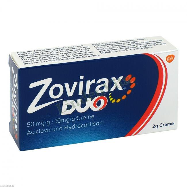 Зовіракс / Zovirax - Гідрокортизон + Ацикловір / Шкірні захворювання — упаковка препарату