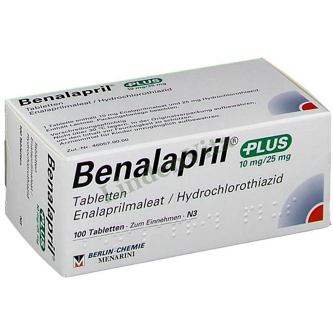 Беналаприл / Benalapril - Еналаприл + Гідрохлоротіазид / Від тиску — упаковка препарату