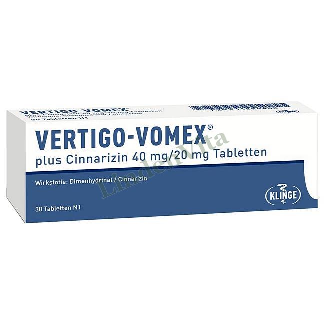 Вертиго Вомекс / Vertigo Vomex - Циннаризин + Дименгидринат / Неврология — упаковка препарата