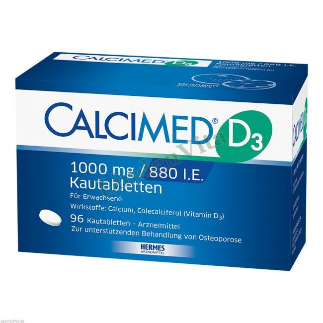 Кальцимед / Calcimed - Кальцію карбонат Колекальциферол / Вітаміни та мінерали — упаковка препарату