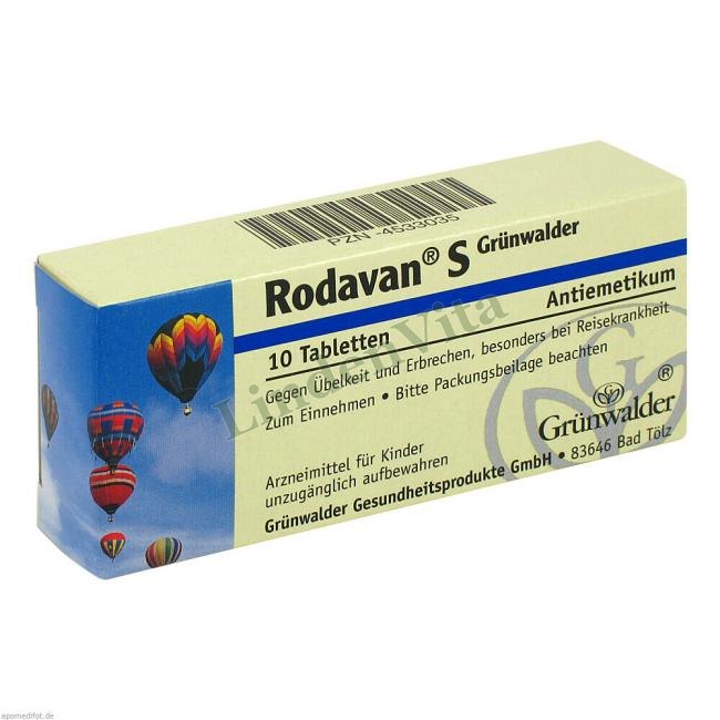 Родаван / Rodavan - Дименгідринат — упаковка препарату