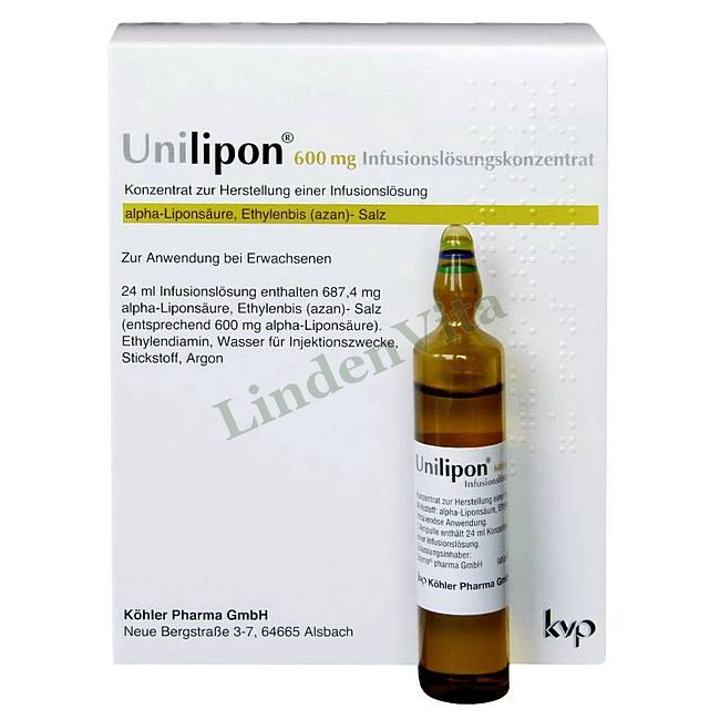 Унилипон / Unilipon - Тиоктовая кислота — упаковка препарата