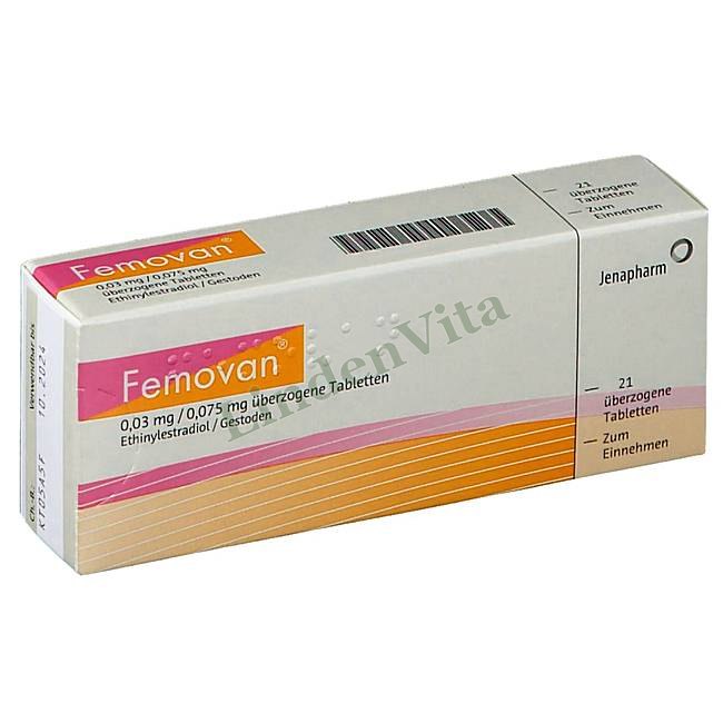 Фемован / Femovan - Гестоден + Етинілестрадіол — упаковка препарату