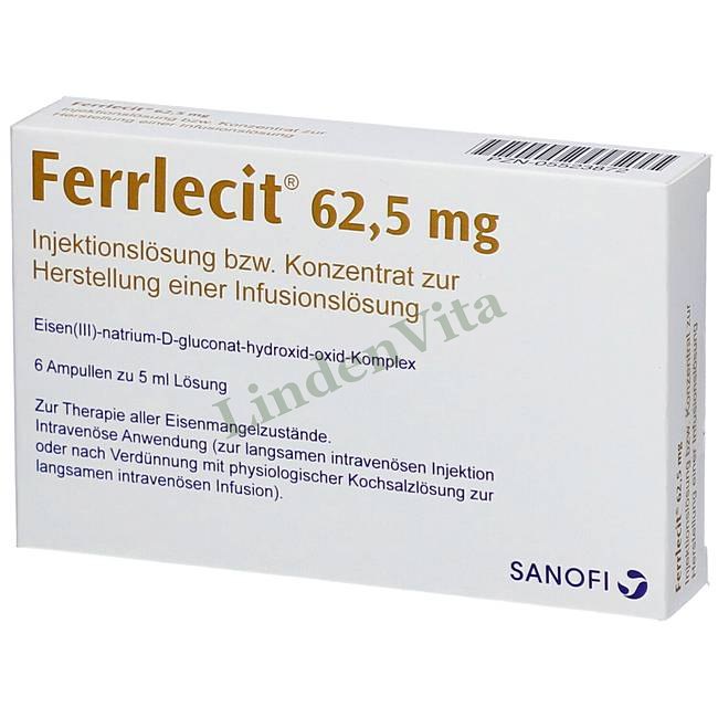 Феррлецит / Ferrlecit - Железо (III) комплекс глюконата натрия — упаковка препарата