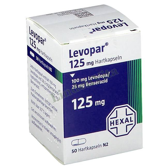 Левопар / Levopar - Леводопа + Бенсеразид — упаковка препарату