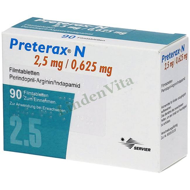 Претеракс / Preterax - Периндоприл + Індапамід / Від тиску — упаковка препарату