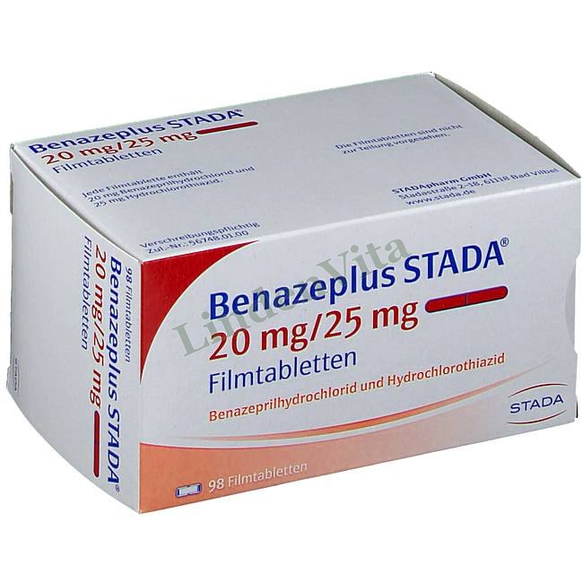 Беназеплюс / Benazeplus - Беназеприл + Гідрохлоротіазид — упаковка препарату