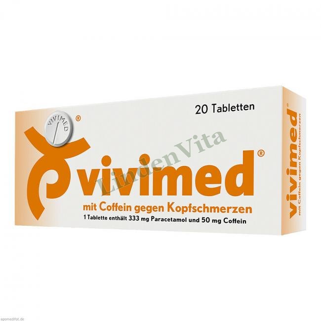 Вівімед / Vivimed - Парацетамол + Кофеїн / Знеболювальні — упаковка препарату