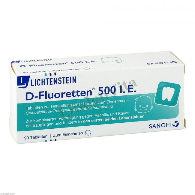 Д Флюореттен / D Fluoretten - Колекальциферол Фторид натрію — упаковка препарату
