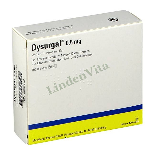 Дісургал / Dysurgal - Атропін — упаковка препарату