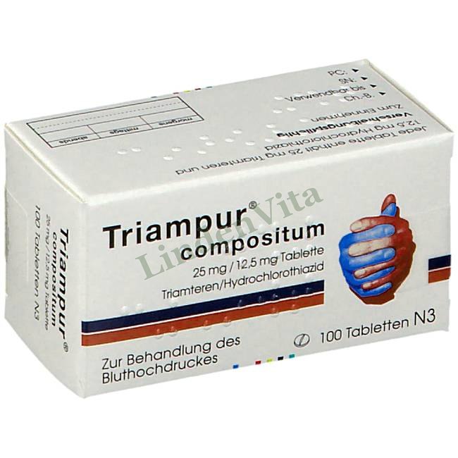 Триампур / Triampur - Гидрохлоротиазид + Триамтерен — упаковка препарата