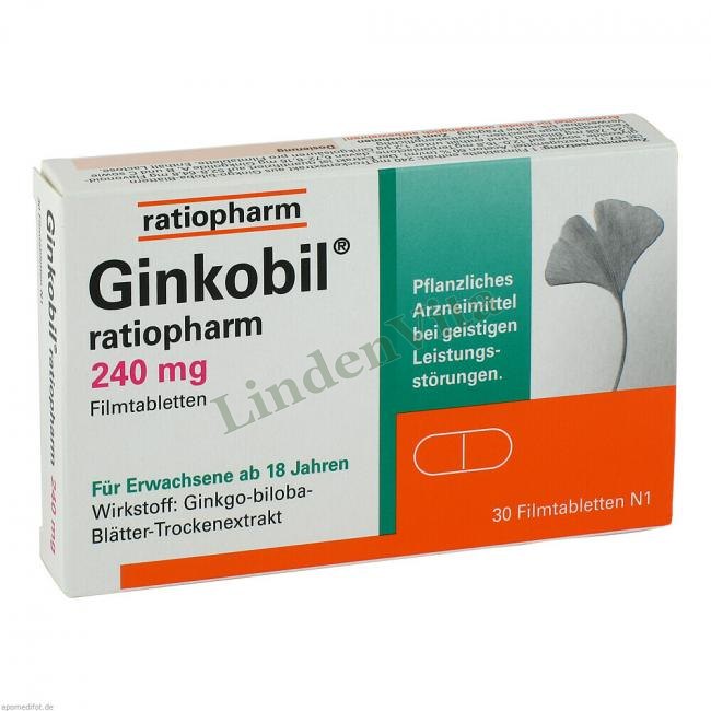 Гинкобил / Ginkobil - Экстракт листьев гинкго билоба — упаковка препарата